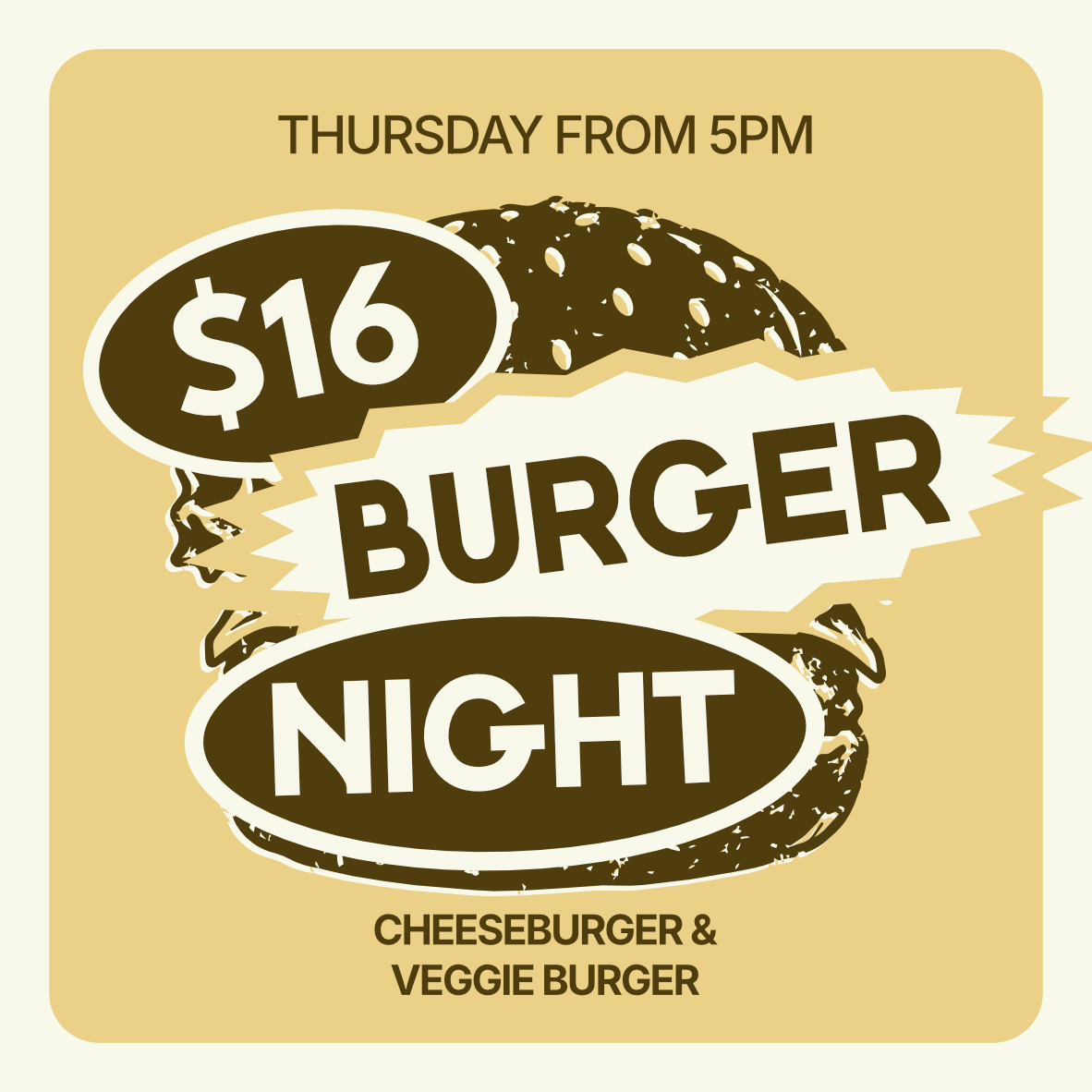 $16 BURGER NIGHT