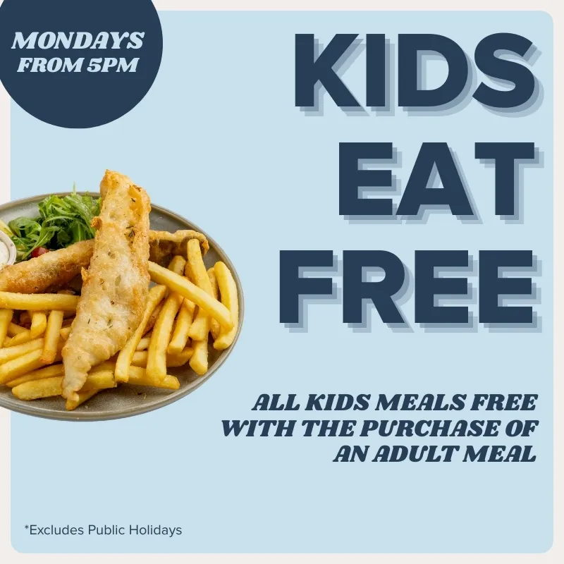 KIDS EAT</br>FREE